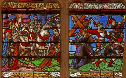 Vitrail représentant la Via Crucis